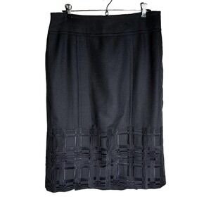 MAGASCHONI Collection Women's Size 10 Skirt Straight 100% Wool Academia Charcoal